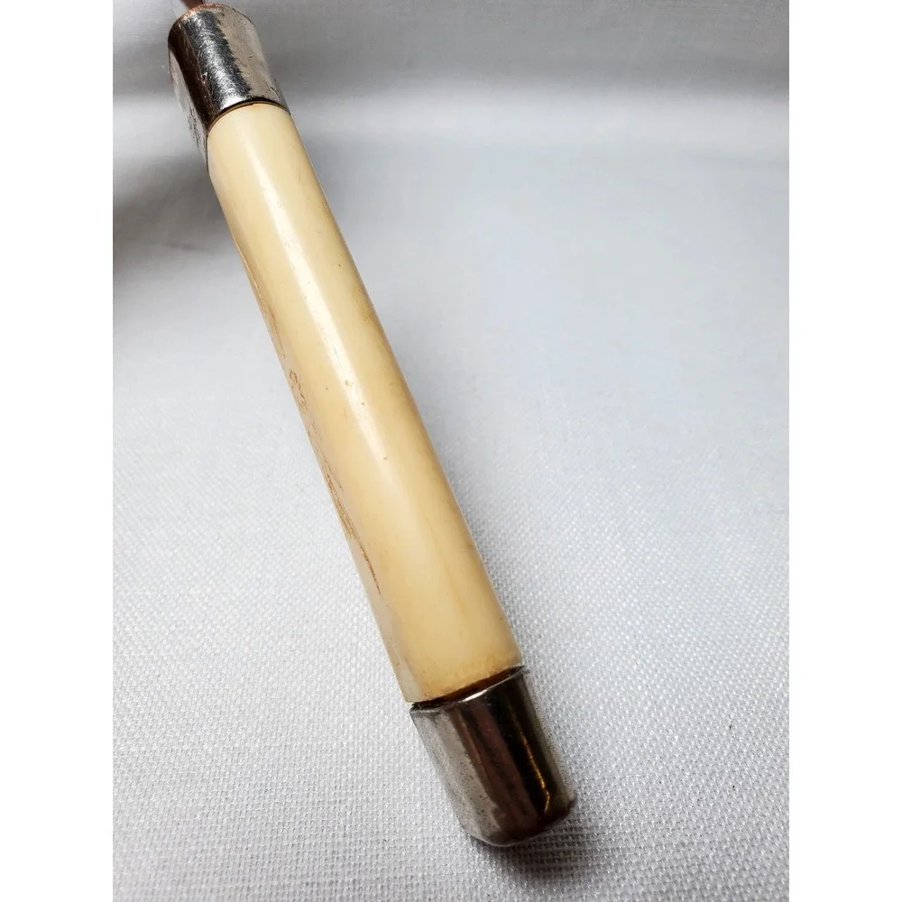 Vintage 1960s Miracle Worker Frozen Food Knife Carved Ivory Floral Handle MCM‎